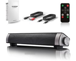Bluetooth speaker – Mini speaker – 2x 5W stereo – 1800mAh batterij – Draadloze afstandsbediening – Meerdere aansluitingen – Geschikt voor tv en mobiel