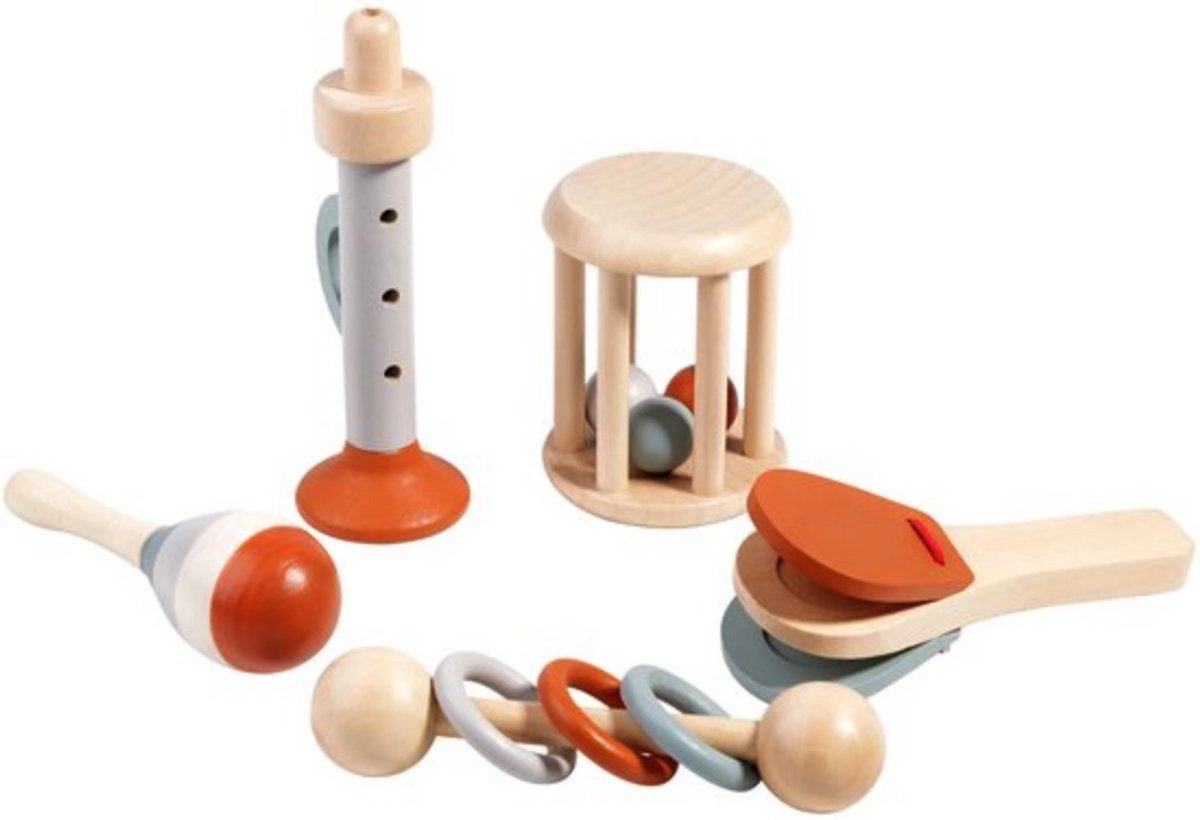 GIBOHOM 9-in-1 Montessori Muziekinstrumenten – Houten Percussie Set Met Xylofoon, Trommel, Maracas & Meer – Voor Kinderen Vanaf 1 Jaar