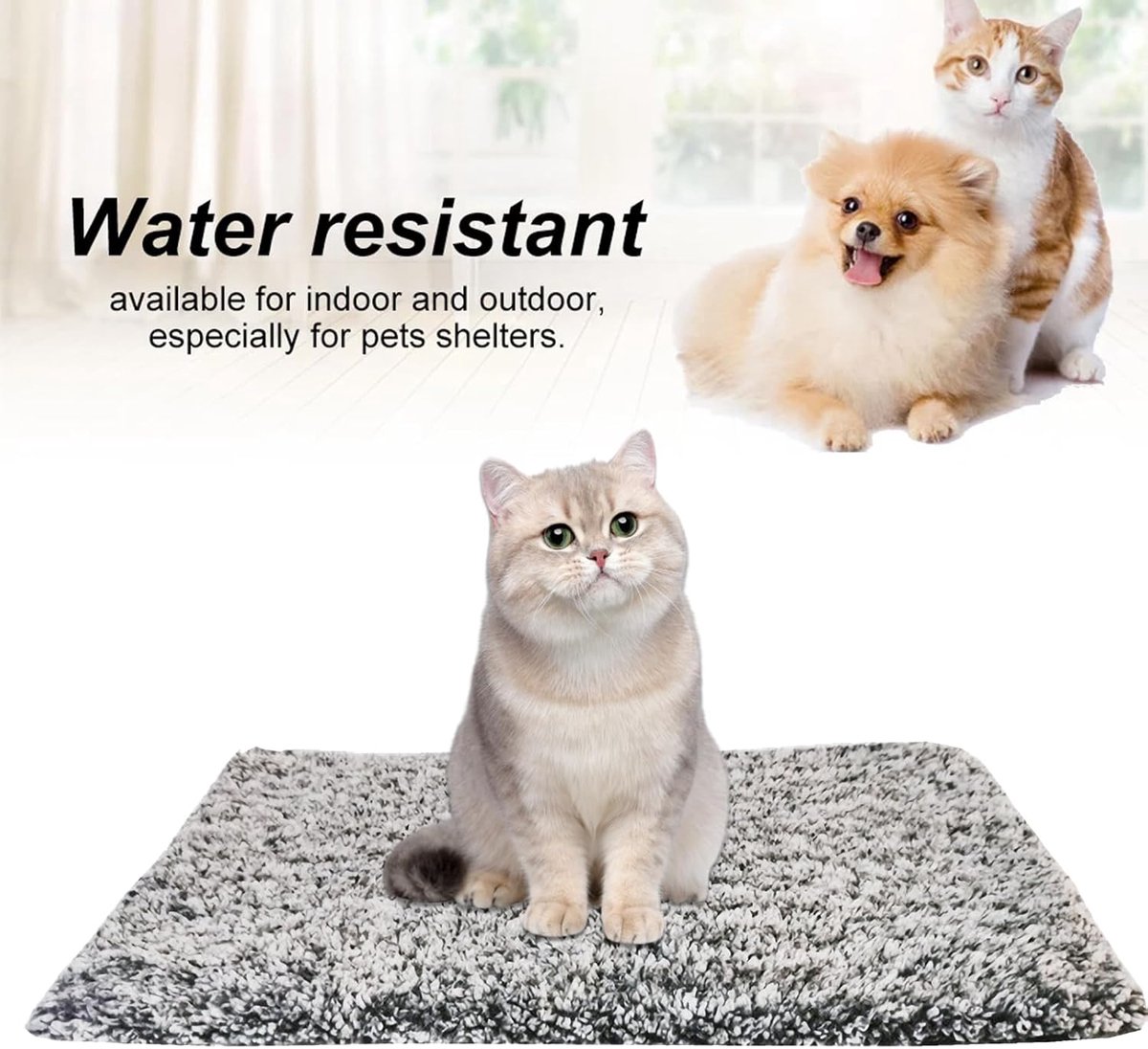 Candala Zelfverwarmende deken voor katten en honden: kattenbed, zelfverwarmende deken kat, wasbaar, afneembaar, wollige warmtedeken zonder stroom, zelfverwarmend, voor katten en kleine honden, 58 x 88 cm