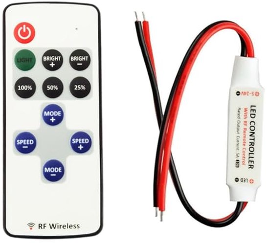 Ledstrip Controller 5A Met RF Afstandsbediening Voor DC 5V-24V | bol