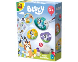 SES Creative Bluey - Stenen schilderen - Happy Stones - Knutselen - Voor Kinderen Vanaf 3 Jaar - 5 Stenen en 23 Stickers