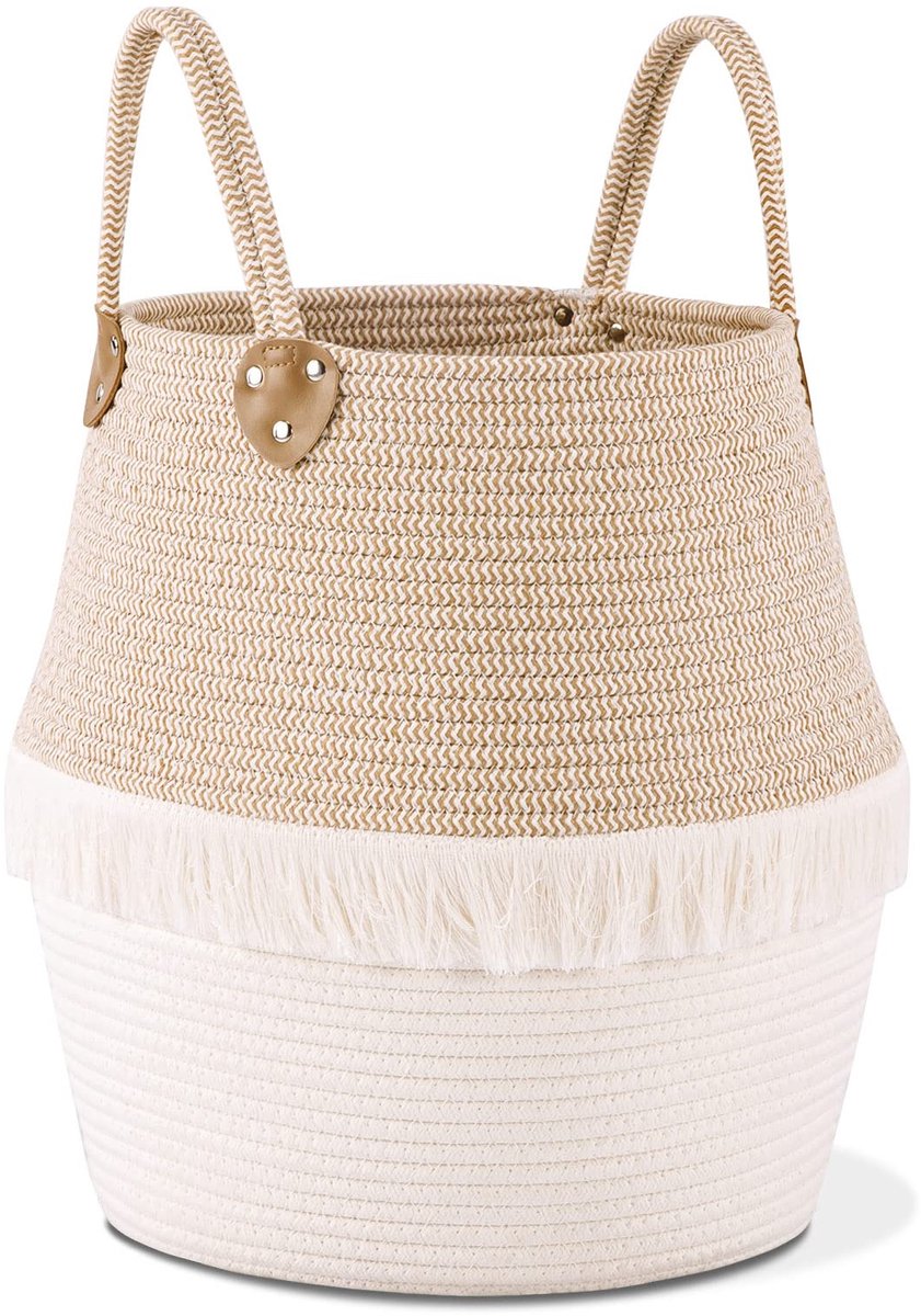 Ibenzoa® Decoratieve Boho Wasmand voor Opbergen van Kleding en Speelgoed