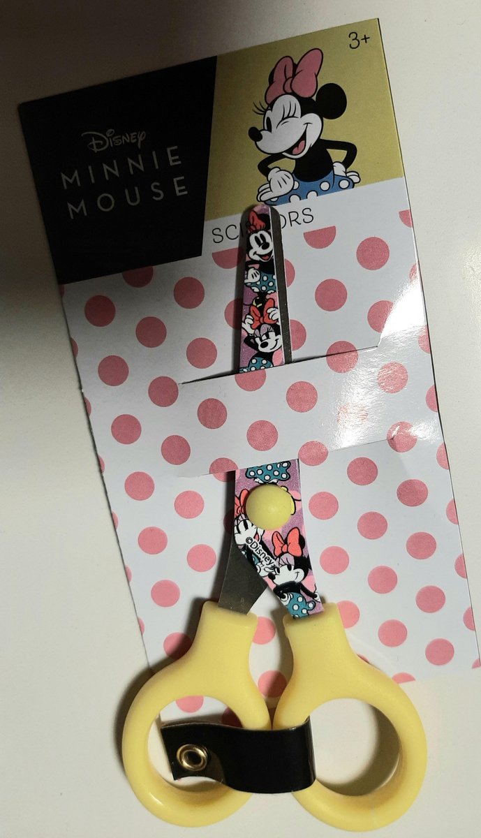 kinderschaar Disney - Minnie Mouse - pastel geel - knutselschaartje - papier schaar - schaartje 13cm