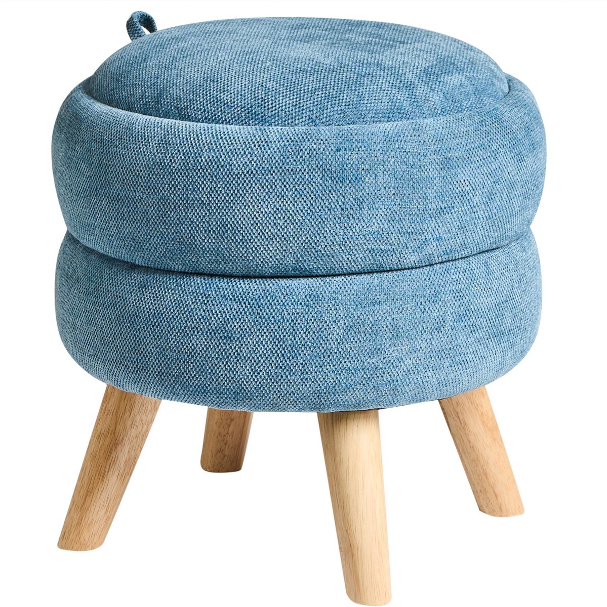 HAWLEY - Poef - Blauw - Chenille