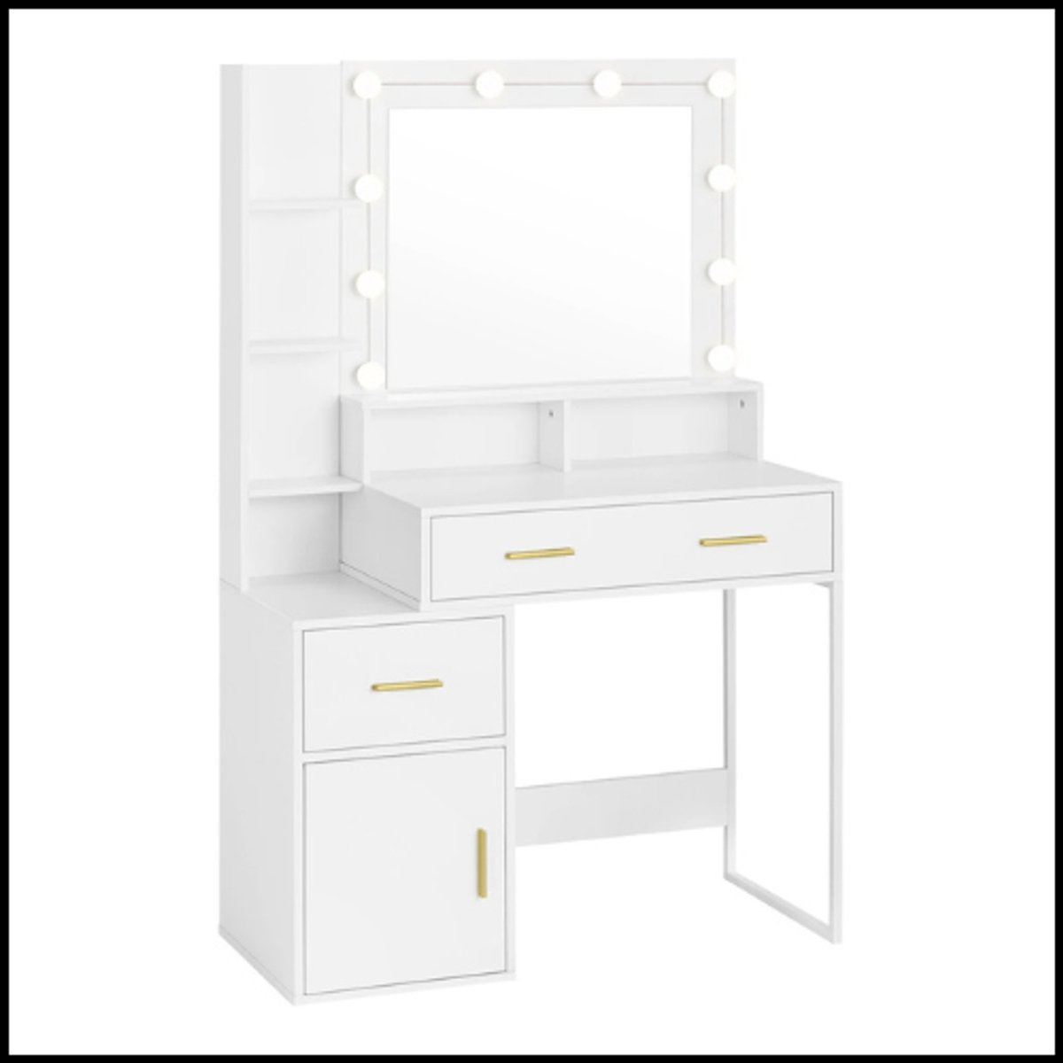 Witte kaptafel met LED-verlichting – stijlvol en functioneel voor vrouwen en meisjes