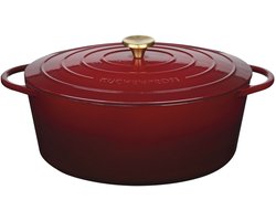 Küchenprofi Provence - Braadpan - 35 cm - 8,9 liter - Gietijzer - Médoc - Ovaal - Rood
