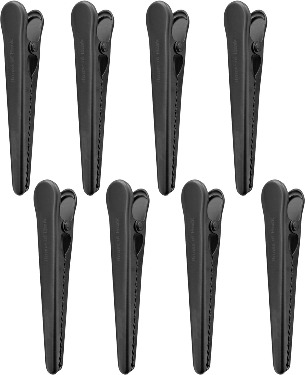 House of Husk RVS Vershoudclips - Afsluitclips - Vershoud knijpers -Zaksluiter - Vershoudklemmen - 8 stuks - Zwart