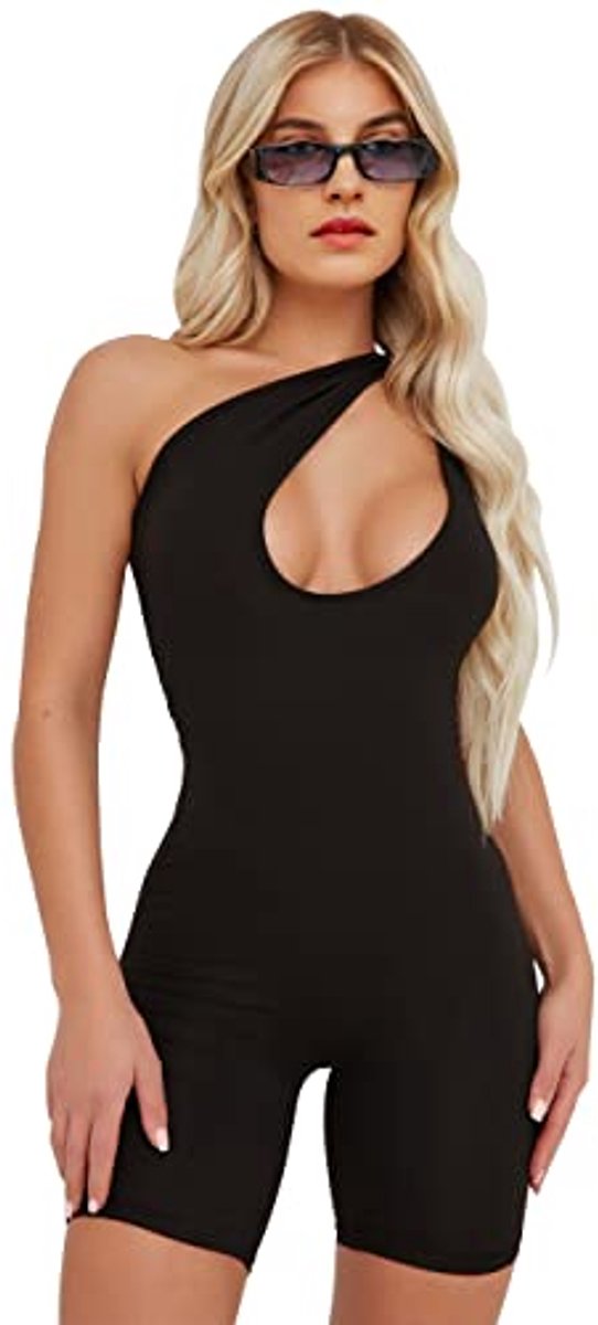 Dames Jumpsuit Sexy Mouwloos Geribbelde Bodysuit Met Buikcontrole