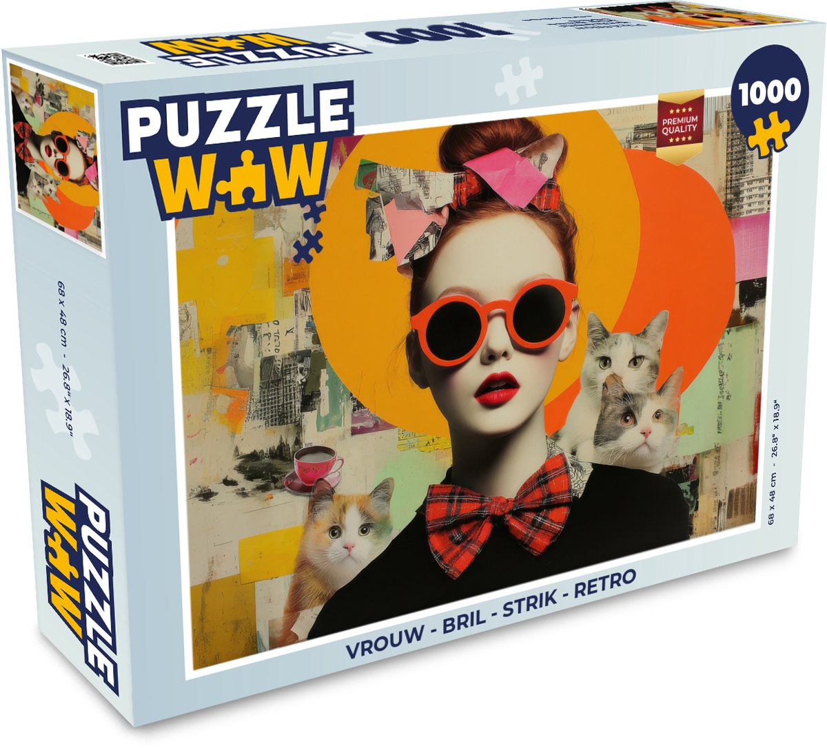 Vrouw - Bril - Strik - Retro