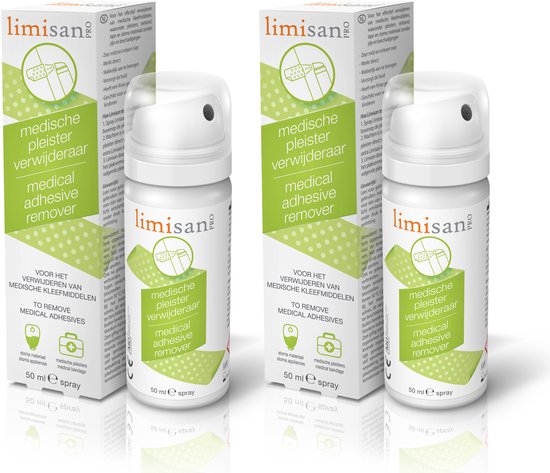2x Limisan Pro - Medische Pleister en Tape Verwijderaar - Adhesive Remover Spray - 50ml - Stoma Hulpmiddel / Diabetes / Transdermale pleisters