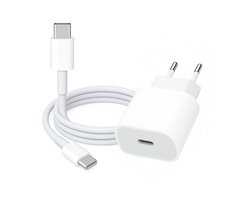 Snellader USB-C 2M – Kabel met Adapter 20W – Compatibel als Oplader – Geschikt voor IOS en Android toestellen