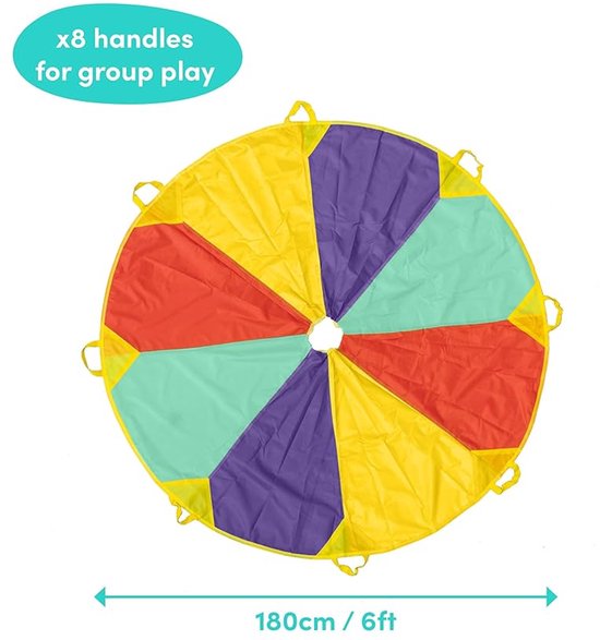 Playfun Regenboog Parachute met 24 Ballen - 305 cm