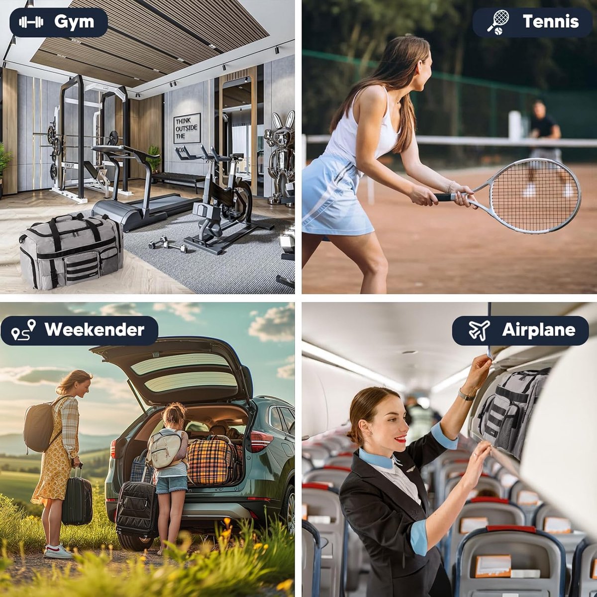 53L Sporttas voor Dames en Heren - Ruimtelijke Duffelbag met Schoenenvak en Waterdichte Compartment — cadeau in Sport & Outdoor - foto 3
