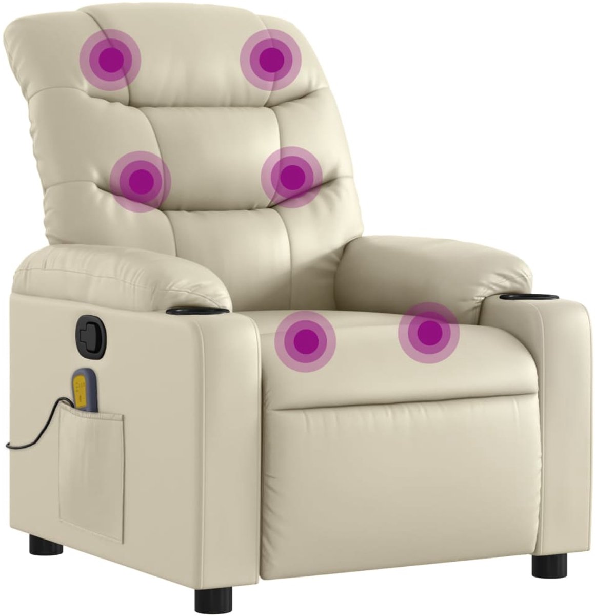 vidaXL Massagestoel - van - kunstleer - in - crèmekleur