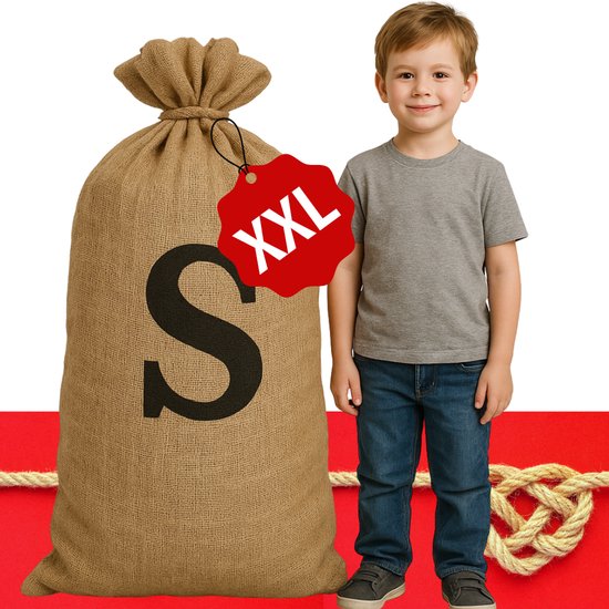 Jute Sinterklaas zak XXXL - Extra Groot - Sinterklaaszak Decoratie - 130 hoog