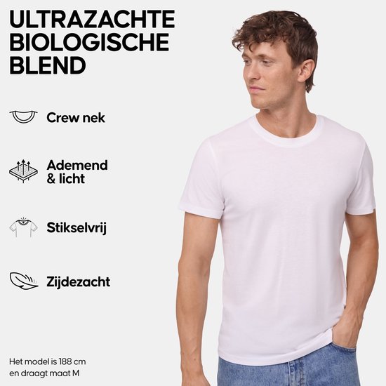 T-Shirt DANISH ENDURANCE pour Homme - Col Rond - Wit- L