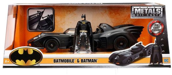 Batman Diecast Model 1/24 1989 Batmobile with Figure