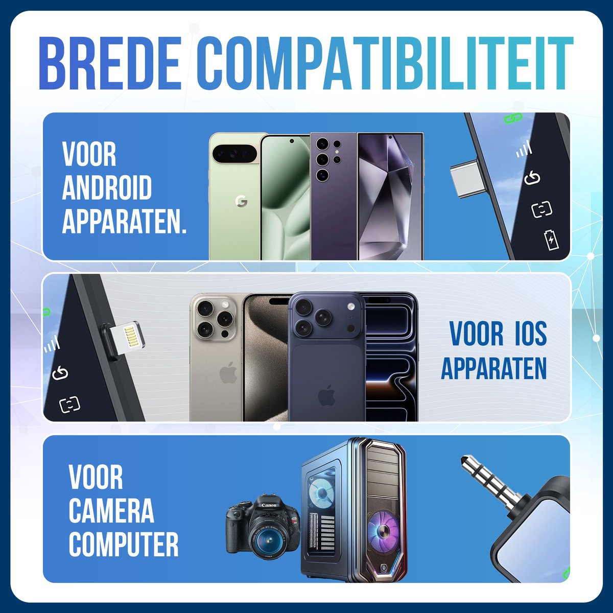 Strolox® Draadloze Microfoon Pro - 2 Stuks - Oplaadcase - Lavalier - Windshields - Dasspeld - Lange Batterij - USB-C/Lightning - Plug & Play — cadeau in Elektronica - foto 6