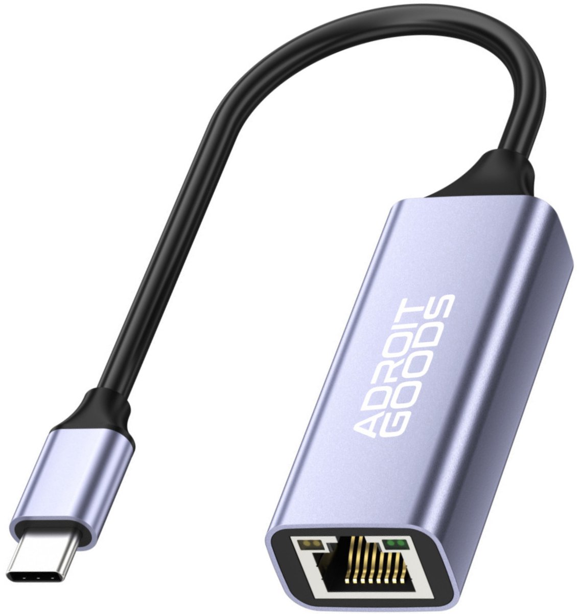 AdroitGoods USB-C naar RJ45 adapter – USB 3.0/1000Mbps – Compact & Betrouwbaar - Plug & Play - Aluminium - 1Gbps
