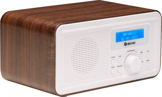 Denver DAB Radio – Retro Radio – FM Radio – Keukenradio – Draagbare radio – Batterijen & Netstroom – DAB30DW