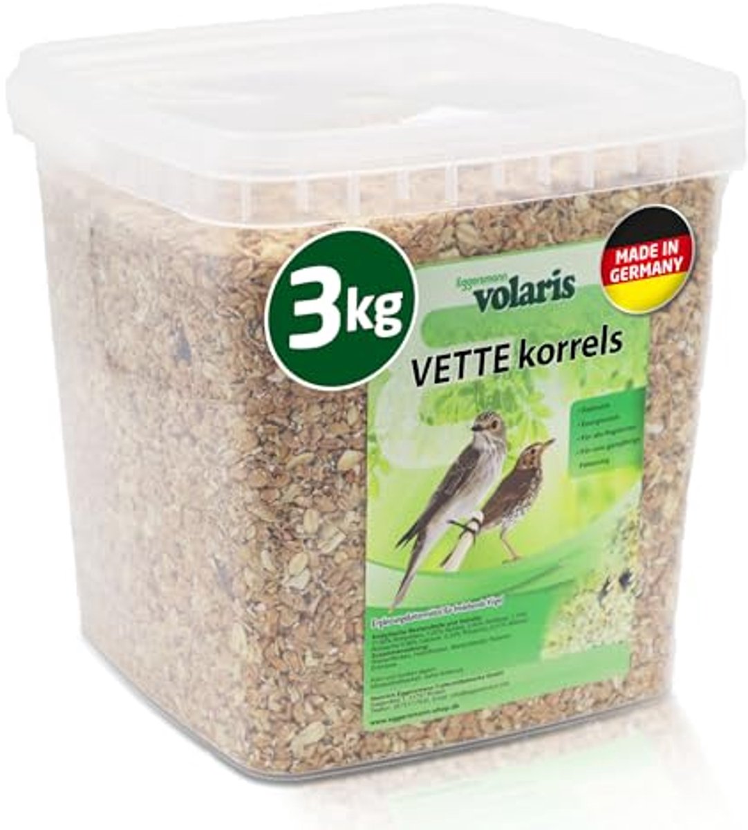 Energierijk Vogelvoer voor Wilde Vogels - 3 kg Strooivoer, Geschikt voor Alle Seizoenen