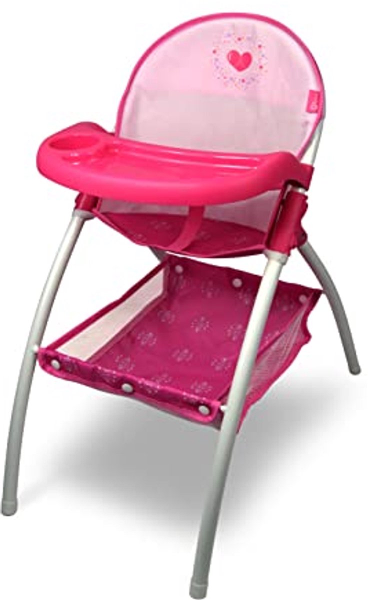 Hoge Kinderstoel voor Poppen tot 16 Inch - Roze