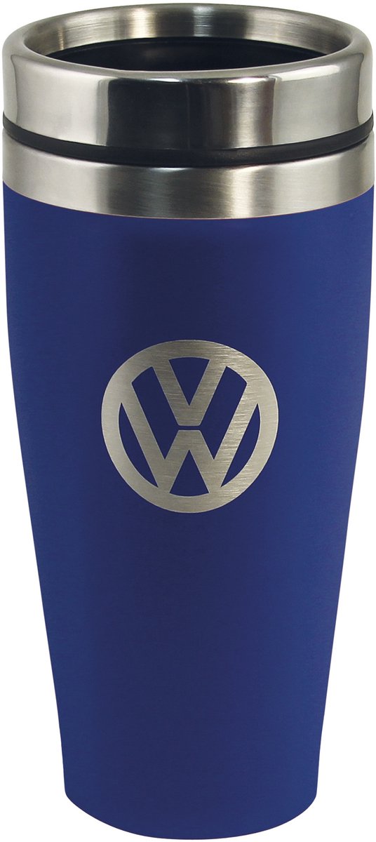VW RVS Geïsoleerde Drinkbeker, dubbelwandig, 400ml – blauw