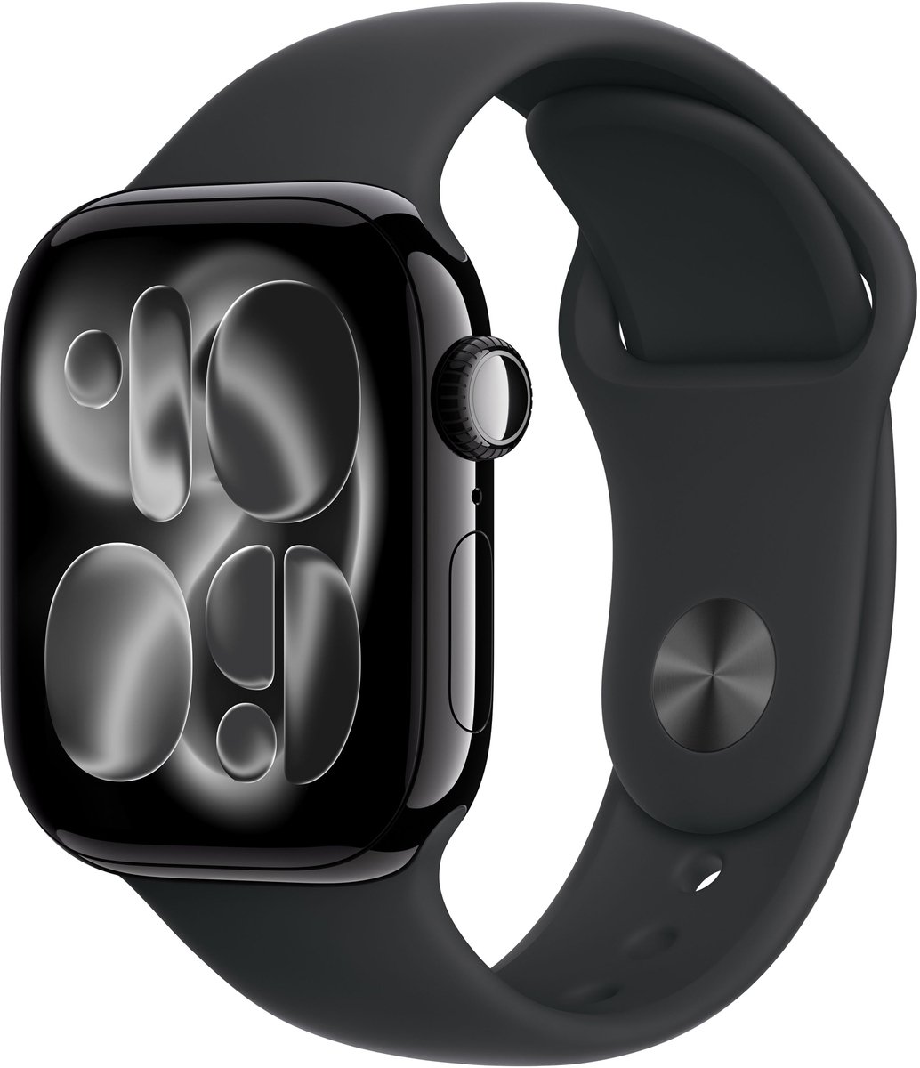 Apple Watch 11 - Wifi + 5G - 42mm - Jet Black Aluminium Case with Black Sport Band - S/M