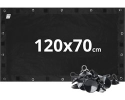 NOVOB® Verduisteringsdoek met Zuignappen - 120x70cm - Verduisteringsgordijn - Te Verkleinen met Klittenband - 100% Verduisterend - Verduistering Raam - Zwart