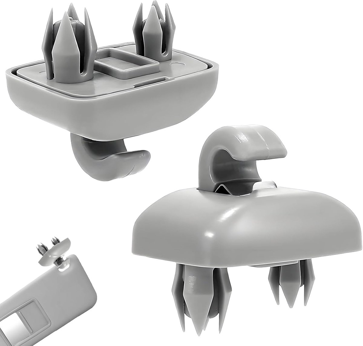 Image of 2 stuks zonneklepclips - autohouder - zonneklep accessoires - voor zonneschermen compatibel met A1 A3 A4 LA5 A7 Q5 (grijs)