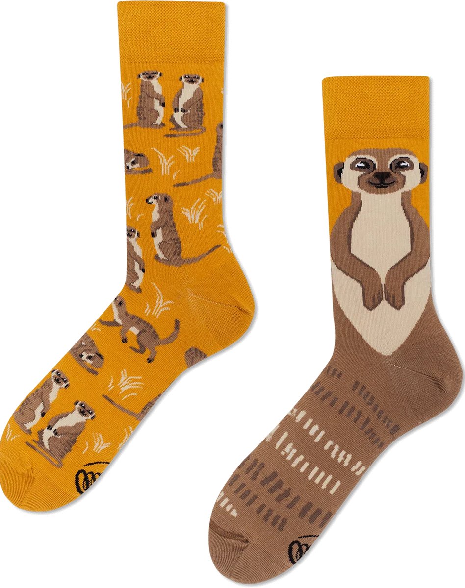 Many Mornings unisex sokken - The Meerkat - Unisex - Maat: 39 - 42