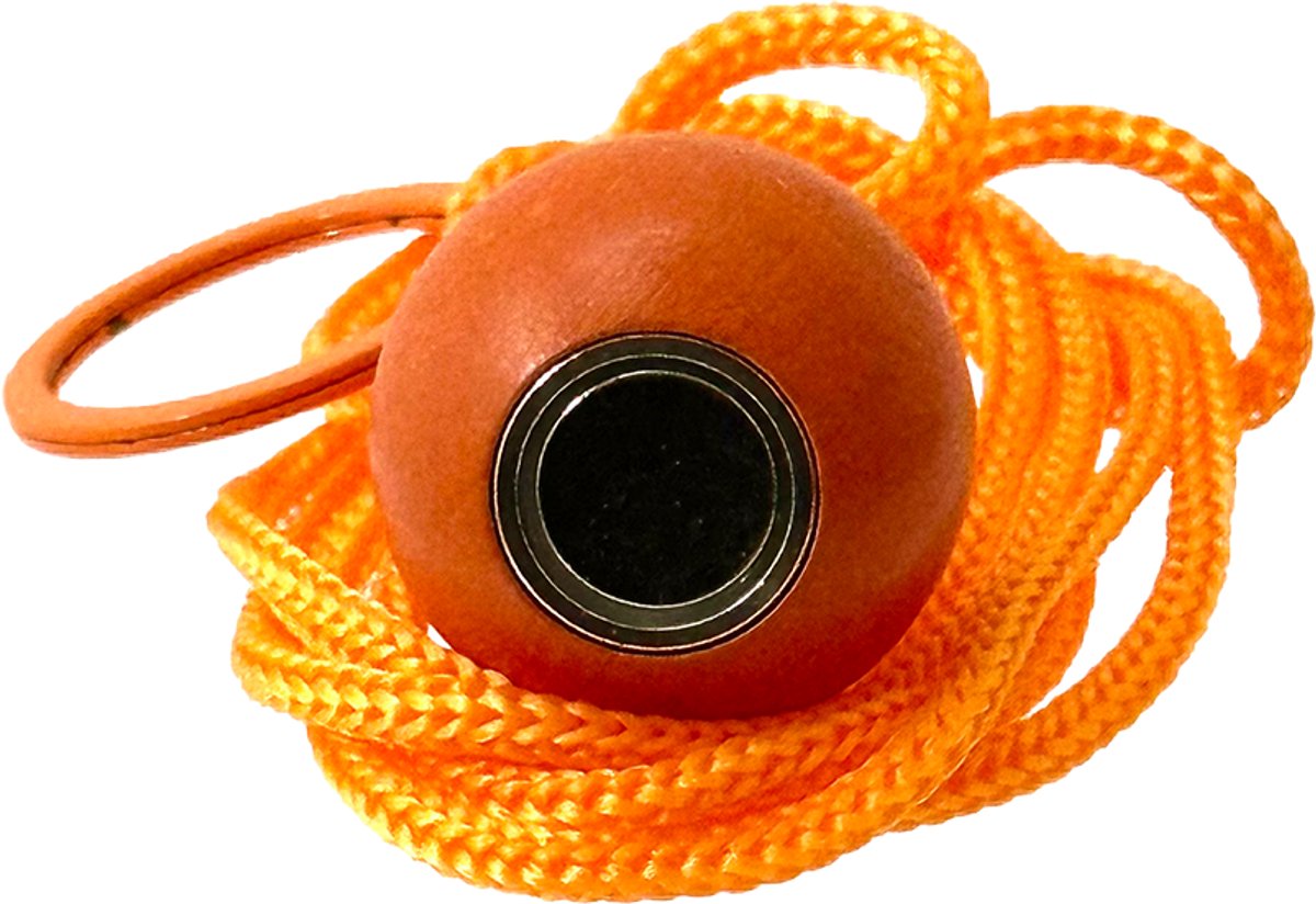 Boulemaus – Jeu de Boules - Magneet - Krachtige Magnetische bouleopraper oranje in de vorm van but met koord – 4 kg