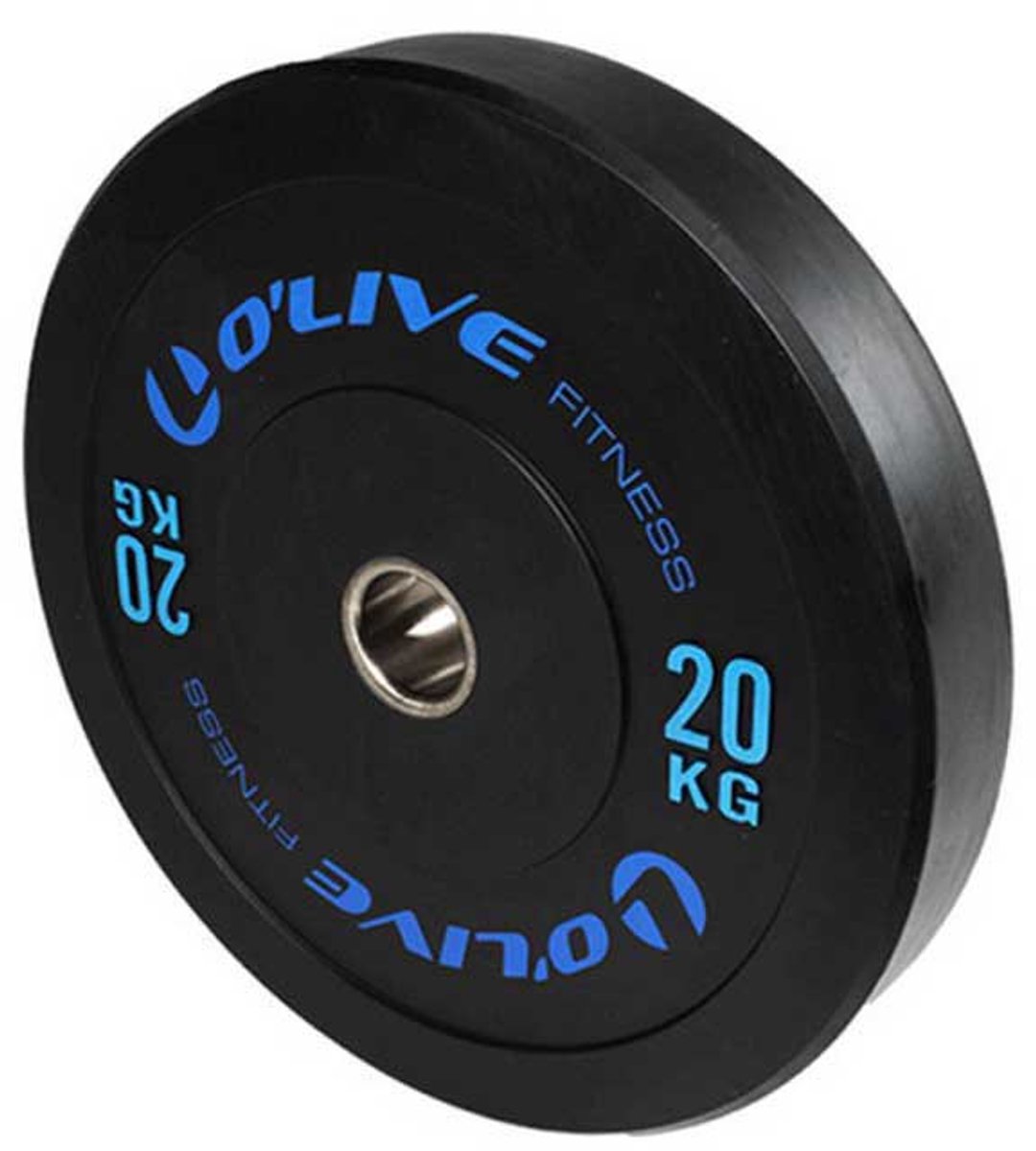 Olive Rubber Coated 20 Kg Olympische Bumper Plate Zilver 20 kg