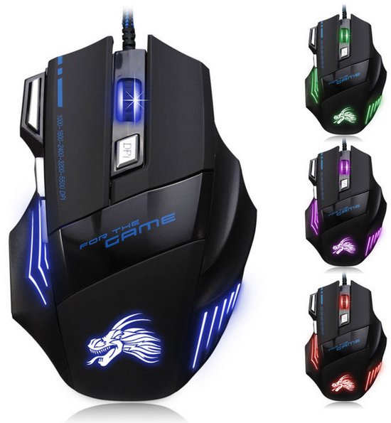 Game Muis | 5500 DPI | Optisch | Bedraad USB | 7 Knoppen | Sports4You