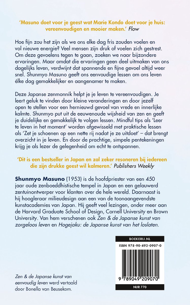 Zen & de Japanse kunst van eenvoudig leven - back cover