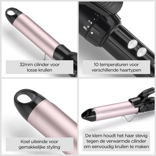 BaByliss 32mm Krultang C332E - 10 Temperatuurinstellingen - Grote grove krullen