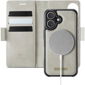 Solidenz 2 in 1 Portemonnee Hoesje geschikt voor iPhone 17 Hoes - geschikt voor MagSafe - Afneembare Case - Beige