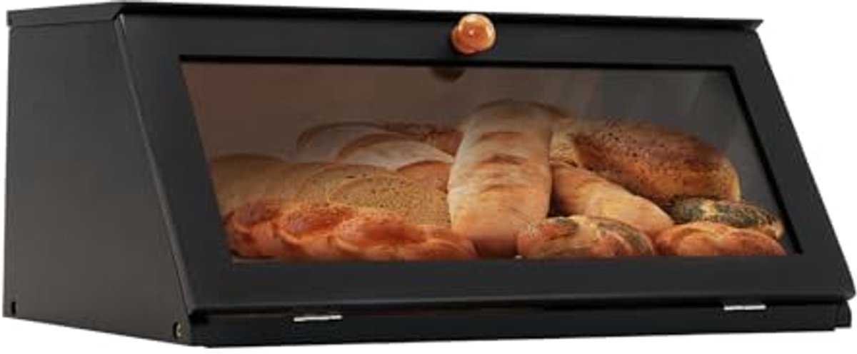 Eco Bamboe Broodtrommel voor brood en toast - Keuken Opbergdoos met Transparant Venster