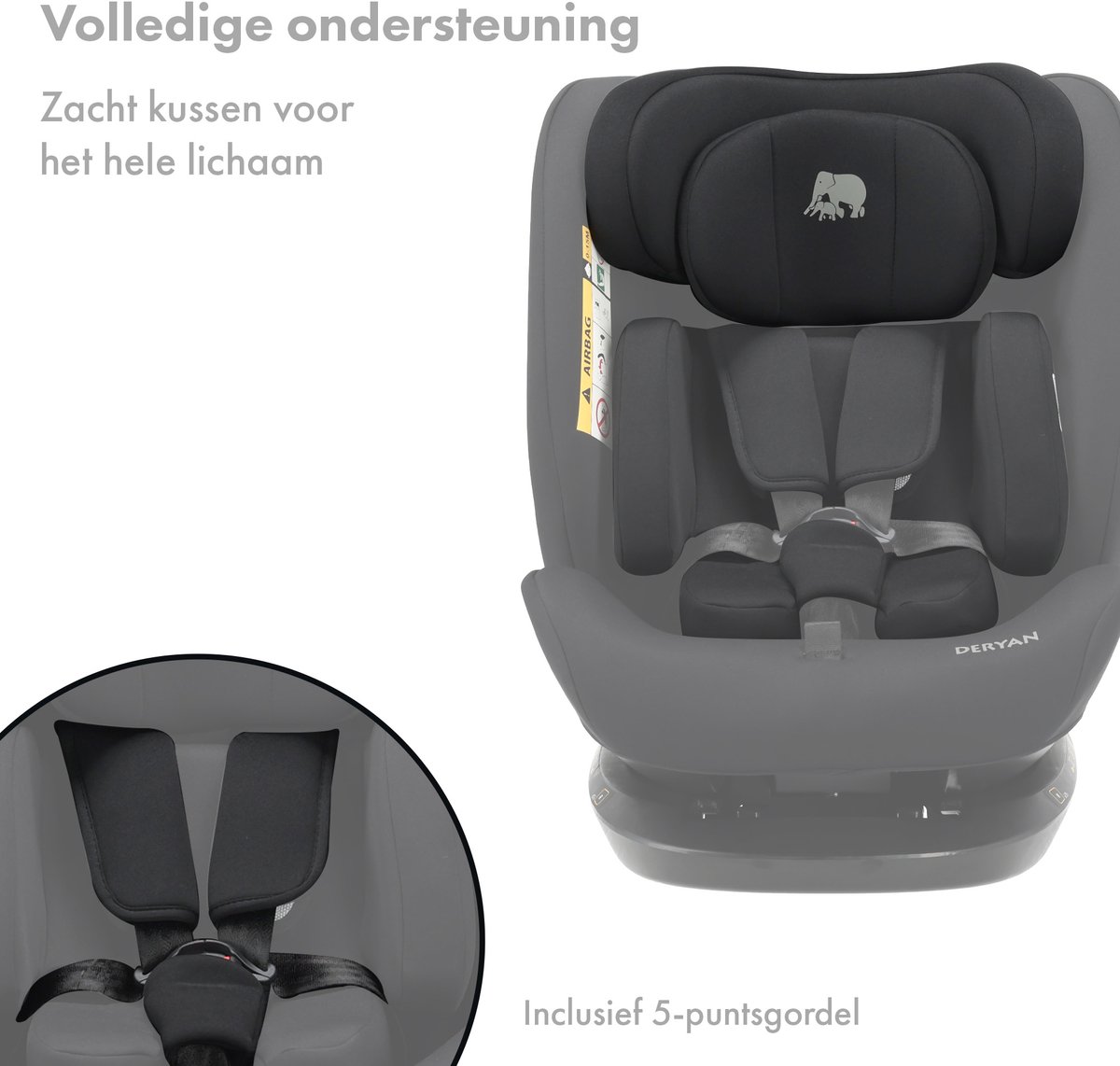 Deryan Clyde I-Size Autostoel - 40 tot 150 cm - Groep 0+/1/2/3 - Zwart – foto 4