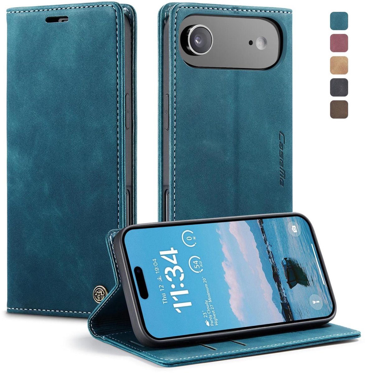 CaseMe Telefoonhoesje geschikt voor Apple iPhone Air Hoesje | CaseMe 013 Bookcase Portemonnee | Pasjeshouder voor 2 Pasjes | Telefoonhoesje voor Pinpas / OV Kaart / Rijbewijs - Blauw