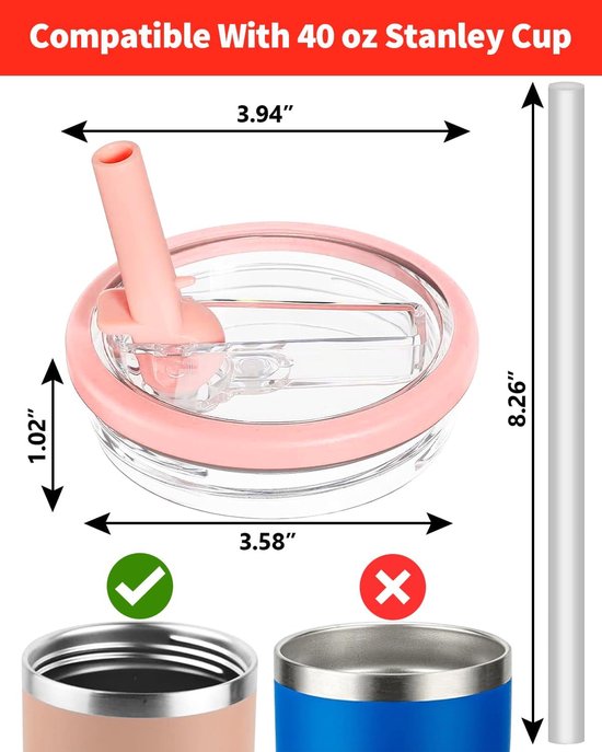 30oz Stanley Tumbler Flip Straw Deksel Vervanging - Geïsoleerde RVS