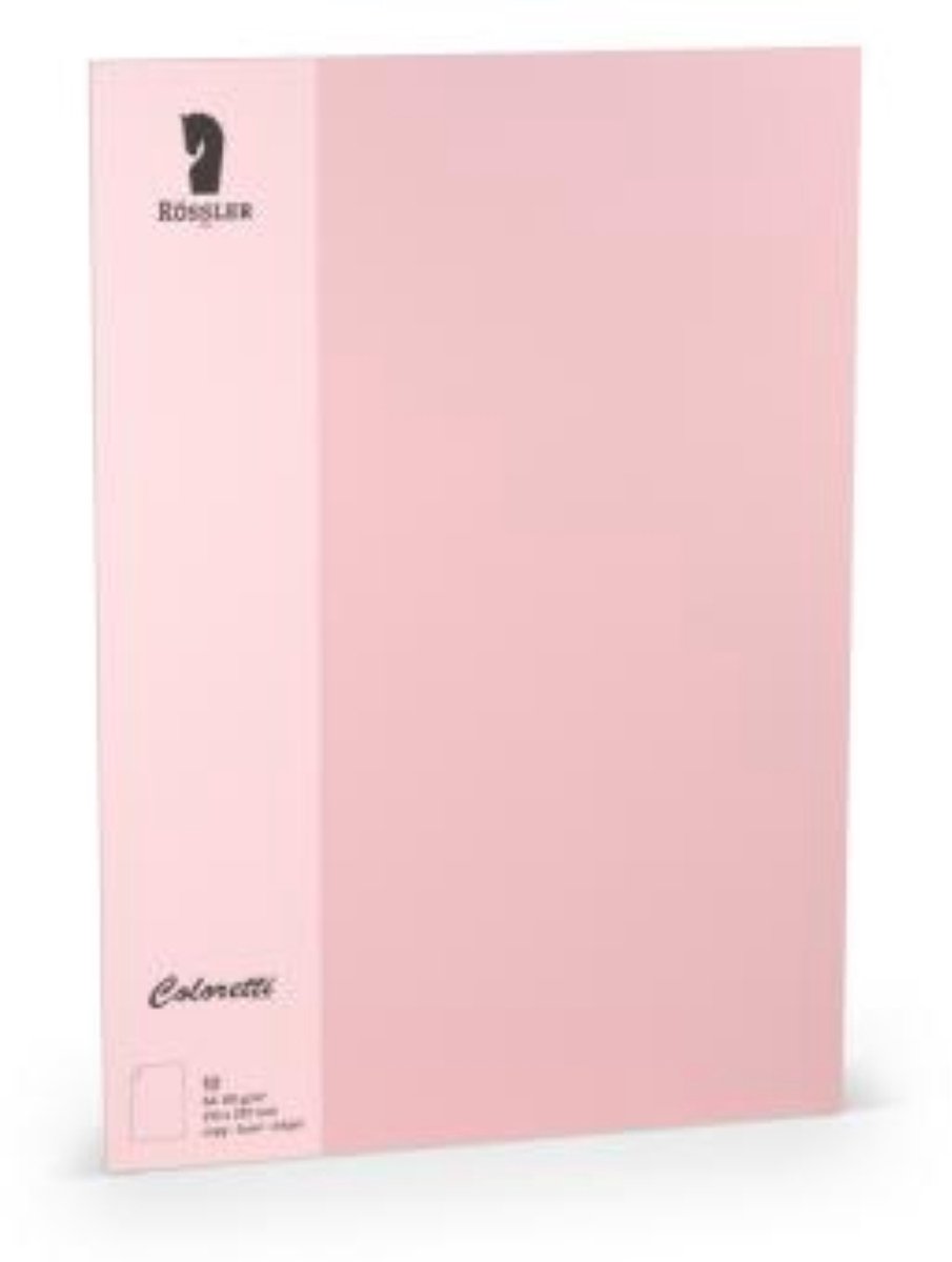 Papier - Kleur Rose - Gekleurd - Coloretti - 80gram - 10 vellen - Formaat A4 - 210x297mm - 227001523 110701523 - Rossler Papier