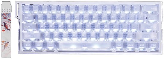 MADLIONS MAD Light 60 - Hall Effect - 8000hz - 0.1ms - Aluminium - Magnetisch Toetsenbord - RGB - 65% - QWERTY - Gaming Toetsenbord - Amber Switches - Wit