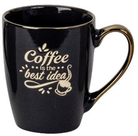 Tasses à café design Bellatio - lot de 4 - Le Coffee est la meilleure idée - multicolore - 360 ml