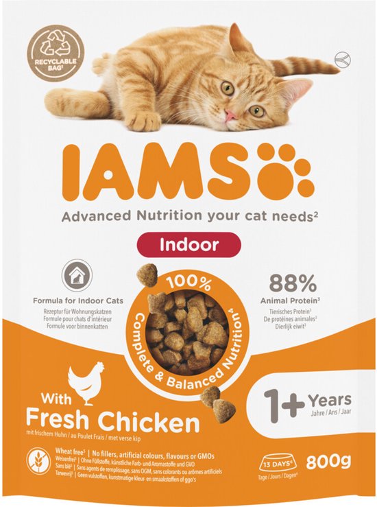 IAMS Kat Adult Indoor Kip - 800 gr
