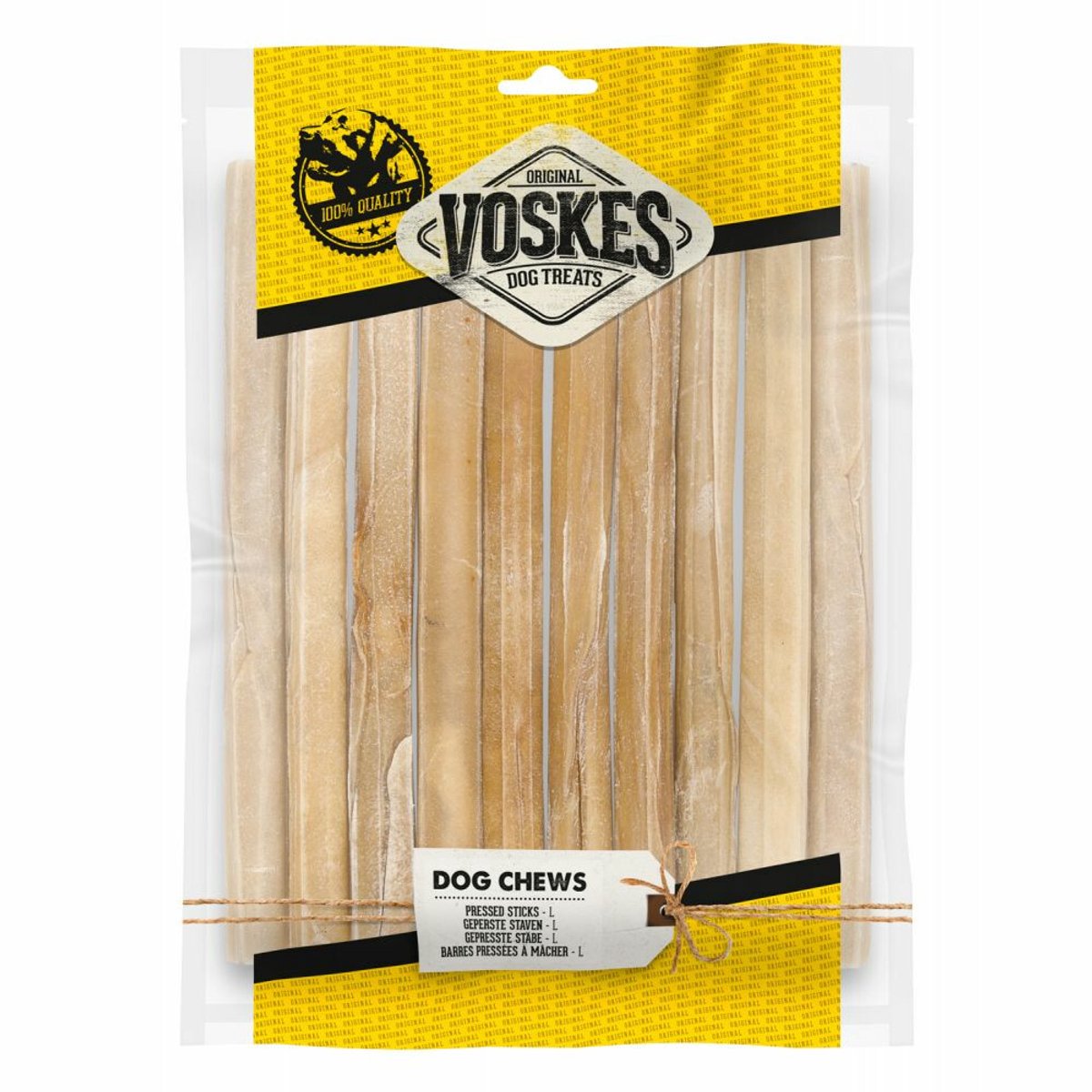 Voskes Hondensnacks Geperste Staven L - 10 x 10 stuks - Voordeelverpakking
