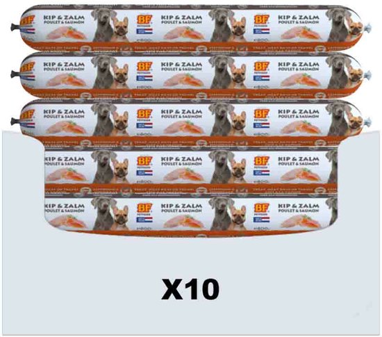 BF Petfood Vleesvoeding Zalm - 10 x 800 gr - Voordeelverpakking