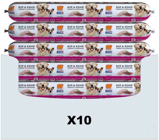 BF Petfood Vleesvoeding Eend - Kip - 10 x 800 gr - Voordeelverpakking