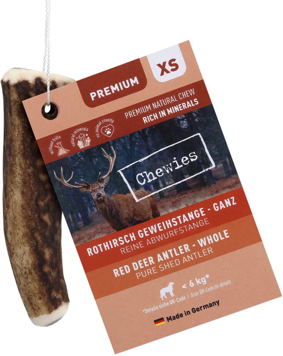 Chewies Edelherten Gewei Stang XS - 6 x 50 gr - Voordeelverpakking