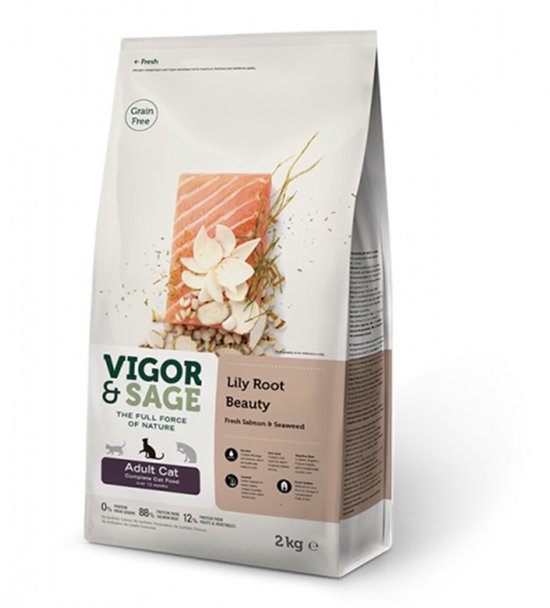 Vigor & Sage Kattenvoer Beauty Lily Root - 4 x 2 kg - Voordeelverpakking